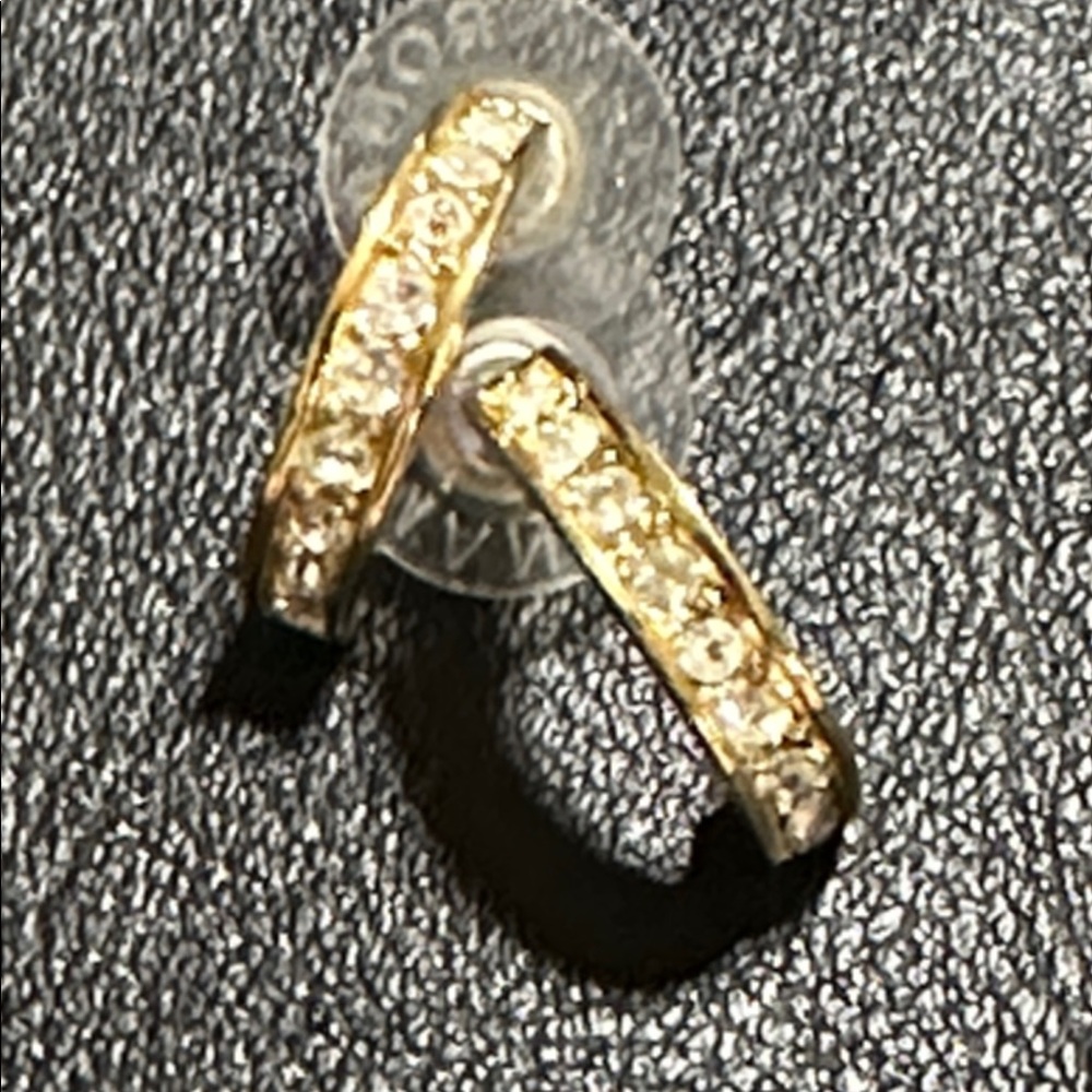 Roman Gold Tone Crystal Post Back Earrings